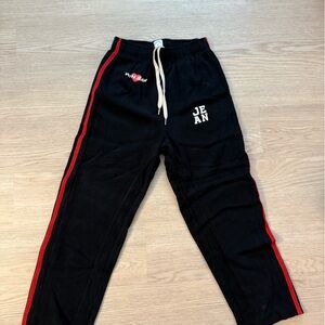 With Jean Black and Red Joggers with Tapered Legs